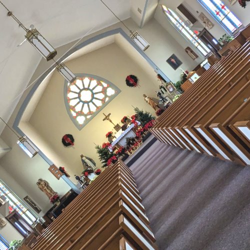 St Catherine Church from rear center aisle