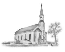 St Catherine Church Sketch in black and white