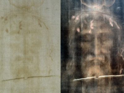 Turin shroud positive and negative displaying original color information. Author: Dianelos Georgoudis