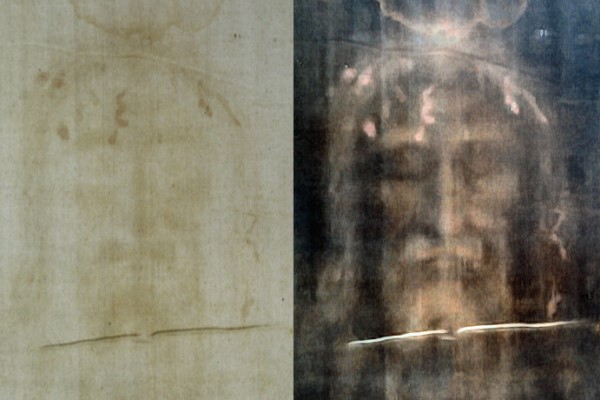 Turin shroud positive and negative displaying original color information. Author: Dianelos Georgoudis